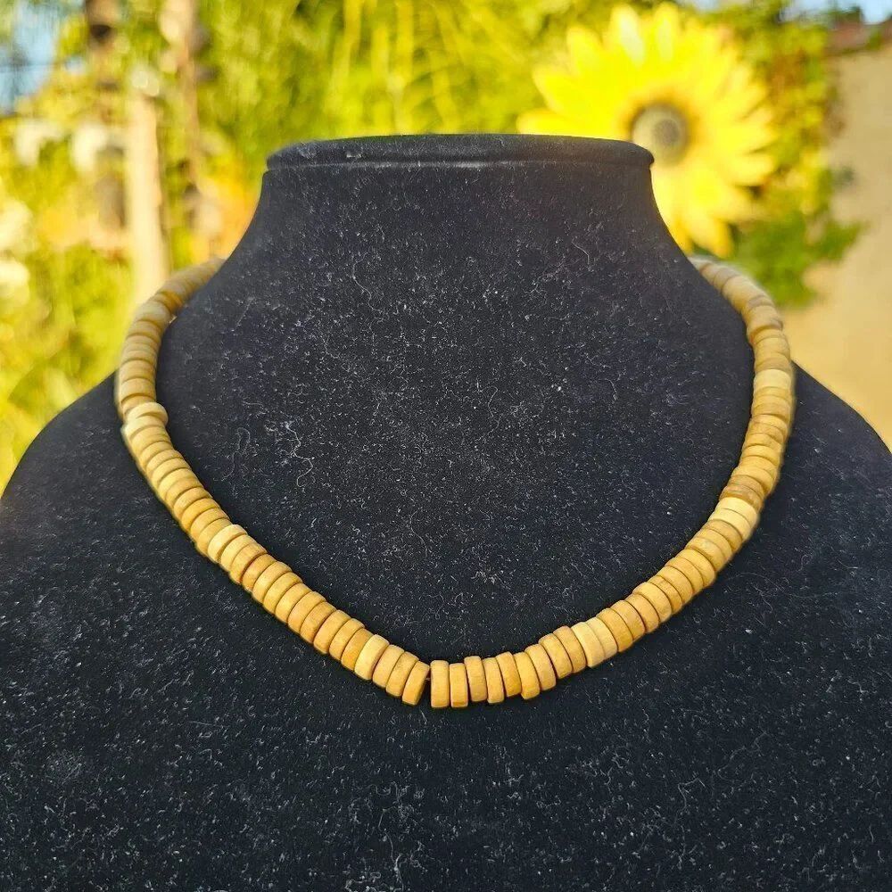 Vintage Handcrafted Boho Wooden Beaded Choket Necklace